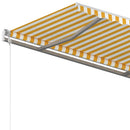 vidaXL sárga és fehér kézzel kihúzható napellenző 350 x 250 cm