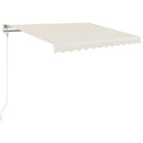 vidaXL krémszínű kézzel kihúzható LED-es napellenző 350 x 250 cm