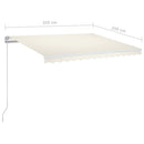 vidaXL krémszínű kézzel kihúzható LED-es napellenző 350 x 250 cm