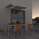 vidaXL krémszínű kézzel kihúzható LED-es napellenző 350 x 250 cm
