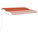 vidaXL narancssárga és barna kézzel kihúzható napellenző 350 x 250 cm