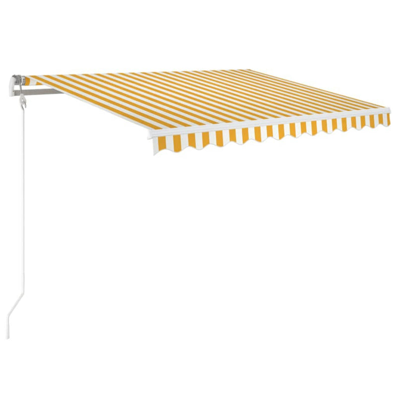 vidaXL sárga és fehér automata napellenző 350 x 250 cm