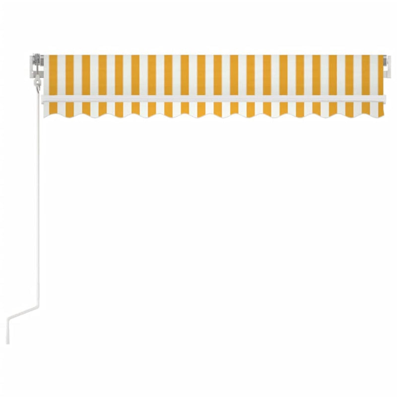 vidaXL sárga és fehér automata napellenző 350 x 250 cm