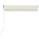 vidaXL krémszínű automata szélérzékelős és LED-es napellenző 350x250cm