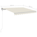 vidaXL krémszínű automata szélérzékelős és LED-es napellenző 350x250cm