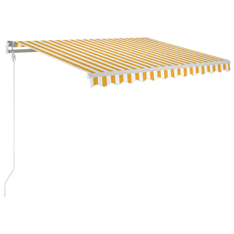 vidaXL sárga-fehér szélérzékelős és LED-es napellenző 350 x 250 cm