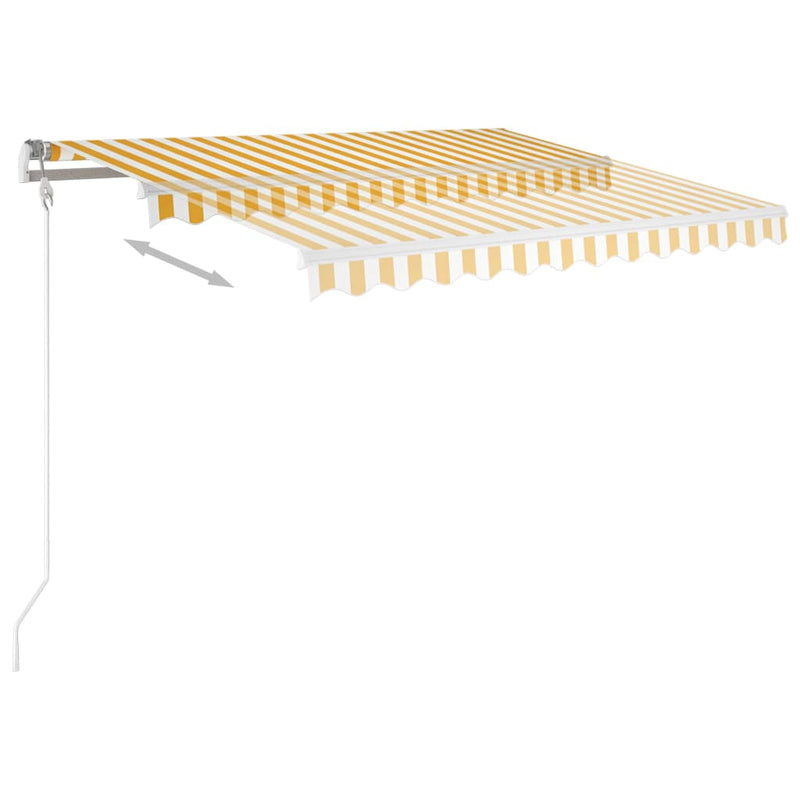 vidaXL sárga-fehér szélérzékelős és LED-es napellenző 350 x 250 cm