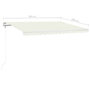 vidaXL krémszínű automata szélérzékelős és LED-es napellenző 400x300cm