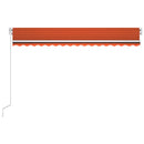 vidaXL narancssárga-barna szélérzékelős és LED-es napellenző 400x300cm