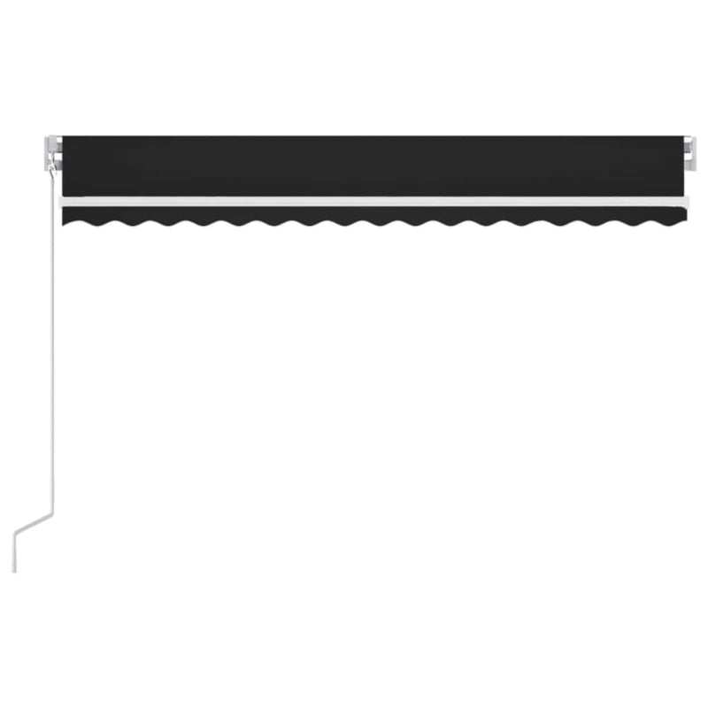 vidaXL antracitszürke kézzel kihúzható LED-es napellenző 450 x 300 cm