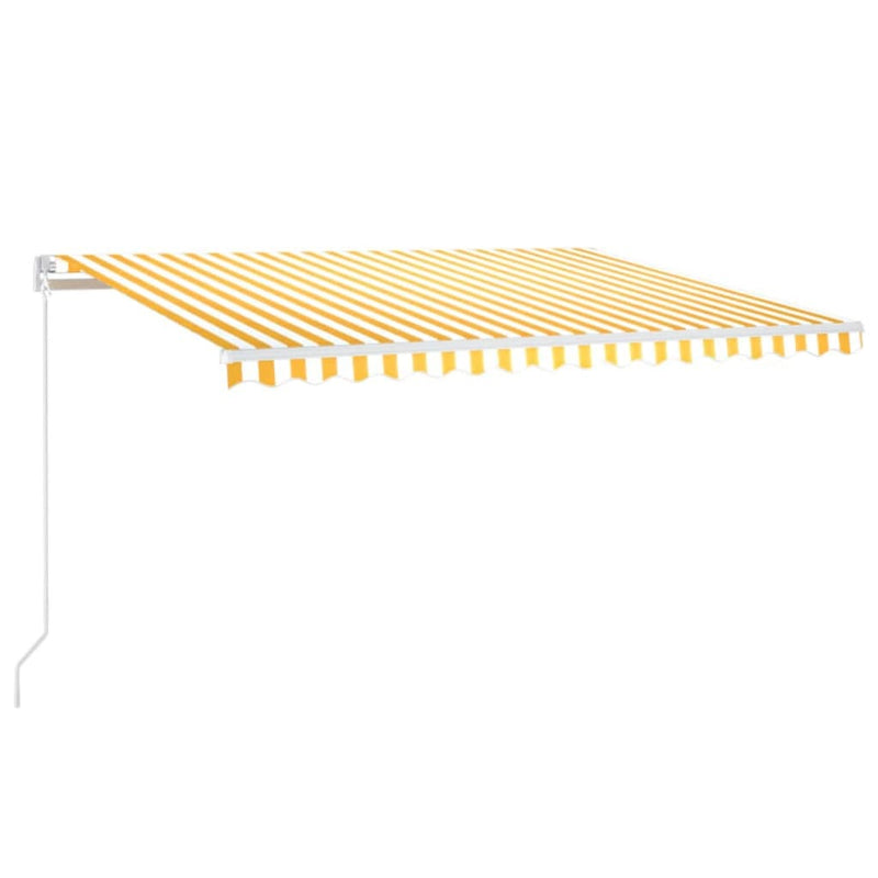 vidaXL sárga és fehér automata napellenző 450 x 300 cm
