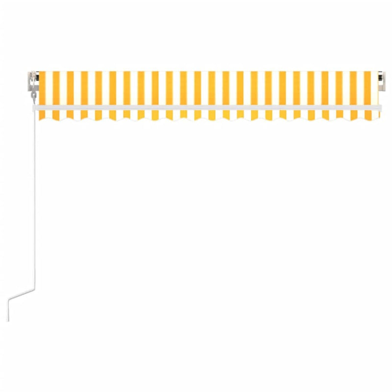 vidaXL sárga és fehér automata napellenző 450 x 300 cm