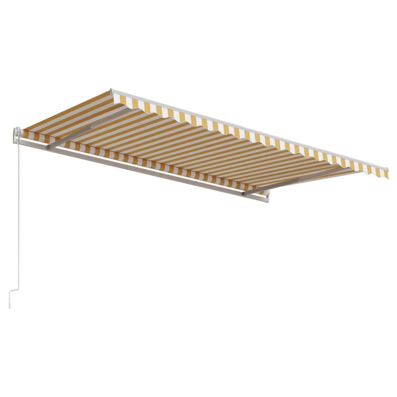vidaXL sárga és fehér automata napellenző 450 x 300 cm
