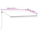 vidaXL sárga és fehér automata napellenző 450 x 300 cm