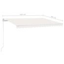 vidaXL krémszínű automata szélérzékelős és LED-es napellenző 450x300cm