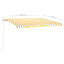 vidaXL sárga-fehér szélérzékelős és LED-es napellenző 450 x 300 cm