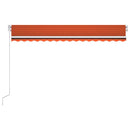 vidaXL narancssárga-barna szélérzékelős és LED-es napellenző 450x300cm