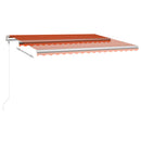 vidaXL narancssárga-barna szélérzékelős és LED-es napellenző 450x300cm
