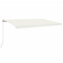 vidaXL krémszínű kézzel kihúzható napellenző 500 x 300 cm