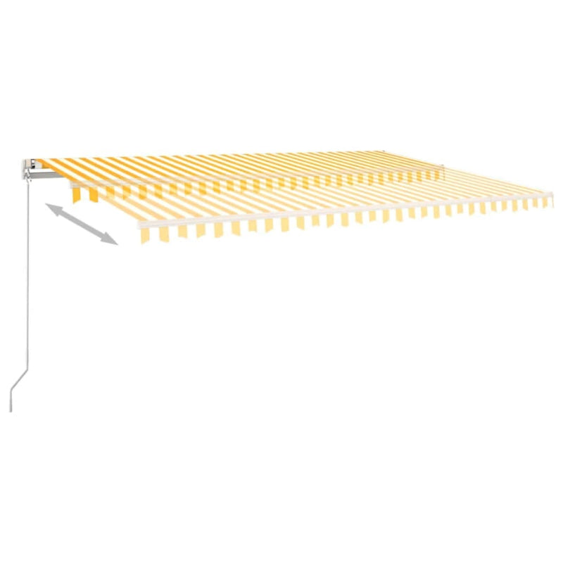 vidaXL sárga és fehér kézzel kihúzható napellenző 500 x 300 cm