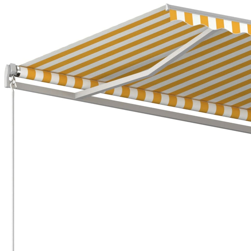 vidaXL sárga és fehér kézzel kihúzható napellenző 500 x 300 cm