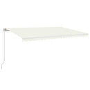 vidaXL krémszínű kézzel kihúzható LED-es napellenző 500x300 cm