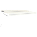 vidaXL krémszínű kézzel kihúzható LED-es napellenző 500x300 cm