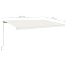 vidaXL krémszínű kézzel kihúzható LED-es napellenző 500x300 cm