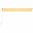 vidaXL sárga és fehér kézzel kihúzható LED-es napellenző 500x300 cm