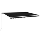 vidaXL antracitszürke kézzel kihúzható LED-es napellenző 500 x 300 cm