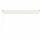 vidaXL krémszínű automata szélérzékelős és LED-es napellenző 500x300cm