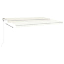 vidaXL krémszínű automata szélérzékelős és LED-es napellenző 500x300cm