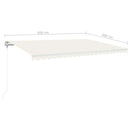 vidaXL krémszínű automata szélérzékelős és LED-es napellenző 500x300cm