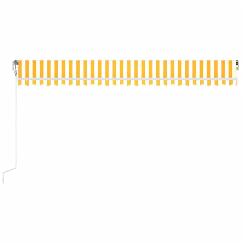 vidaXL sárga-fehér szélérzékelős és LED-es napellenző 500 x 300 cm