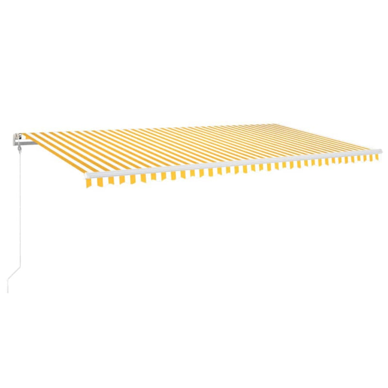 vidaXL sárga-fehér szélérzékelős és LED-es napellenző 600x300 cm