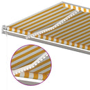 vidaXL sárga-fehér szélérzékelős és LED-es napellenző 600x300 cm