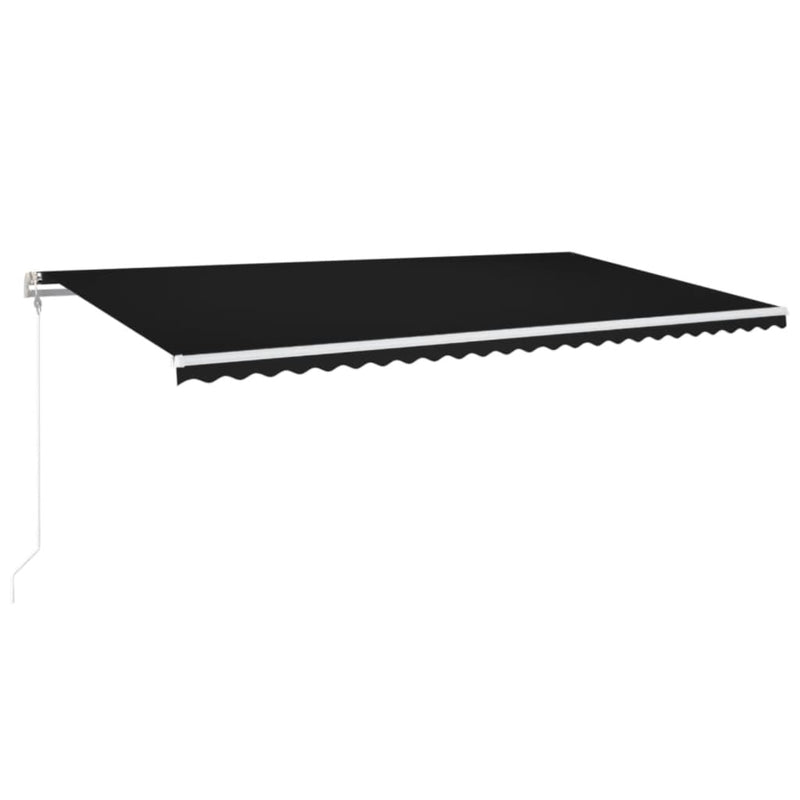 vidaXL antracitszürke szélérzékelős és LED-es napellenző 600x300 cm