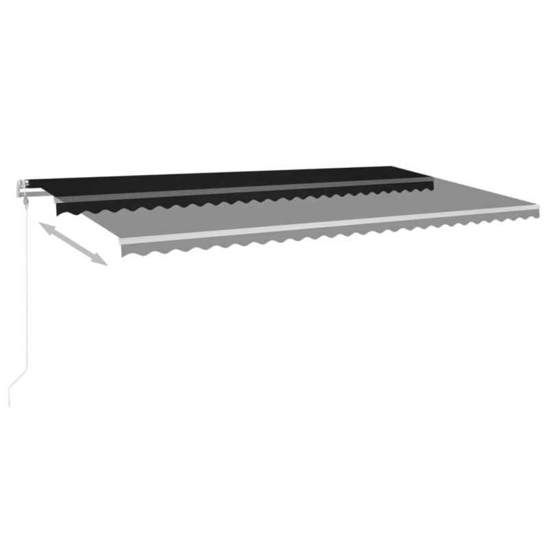 vidaXL antracitszürke szélérzékelős és LED-es napellenző 600x300 cm