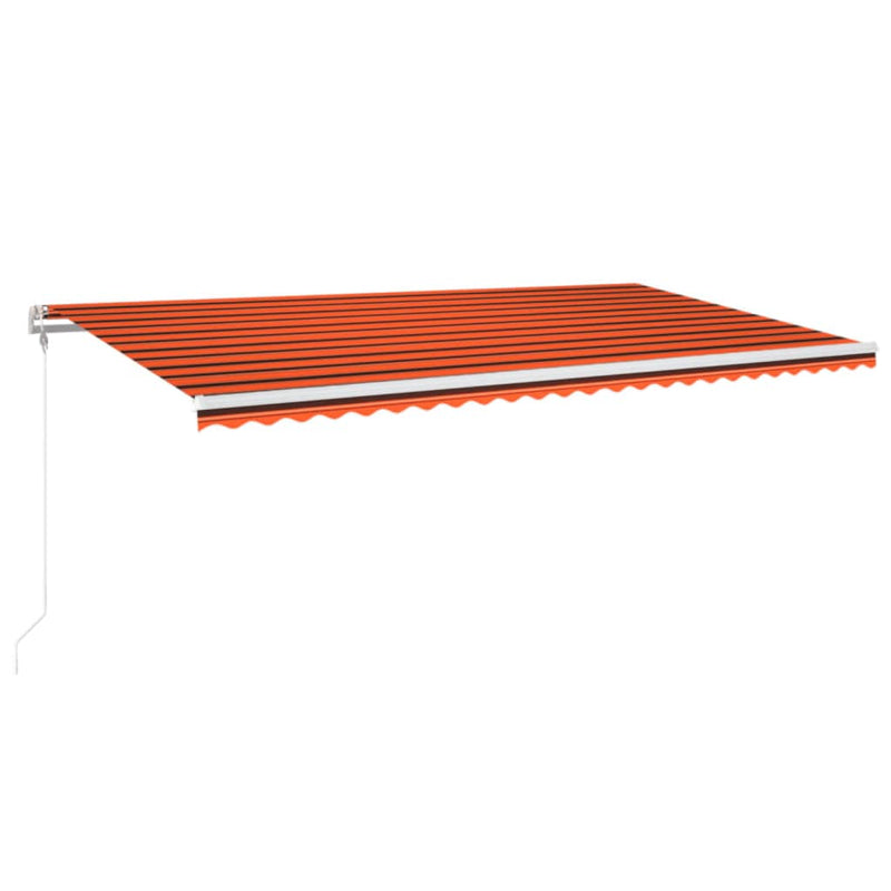 vidaXL narancssárga-barna szélérzékelős és LED-es napellenző 600x300cm