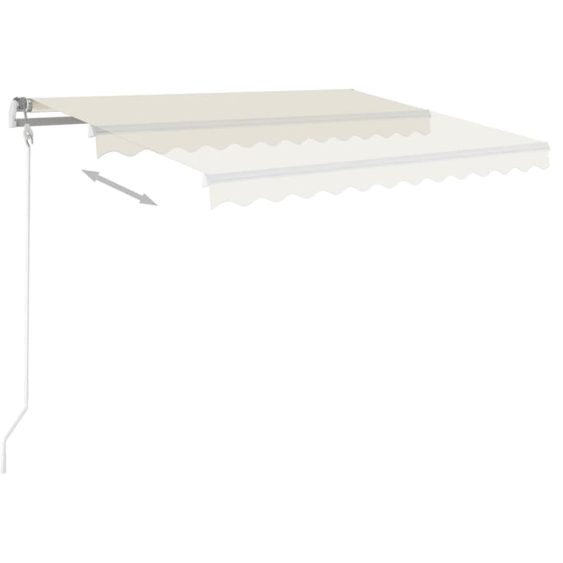 vidaXL krémszínű kézzel kihúzható napellenző 400 x 350 cm