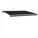 vidaXL antracitszürke kézzel kihúzható napellenző 400 x 350 cm
