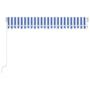 vidaXL kék és fehér kézzel kihúzható LED-es napellenző 400 x 350 cm