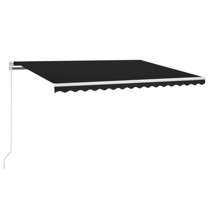 vidaXL antracitszürke kézzel kihúzható LED-es napellenző 400 x 350 cm