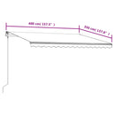 vidaXL krémszínű automata napellenző 400 x 350 cm