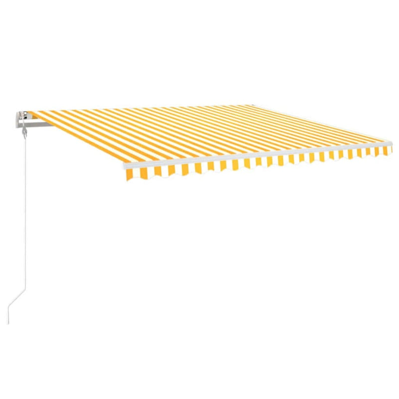 vidaXL sárga és fehér automata napellenző 400 x 350 cm
