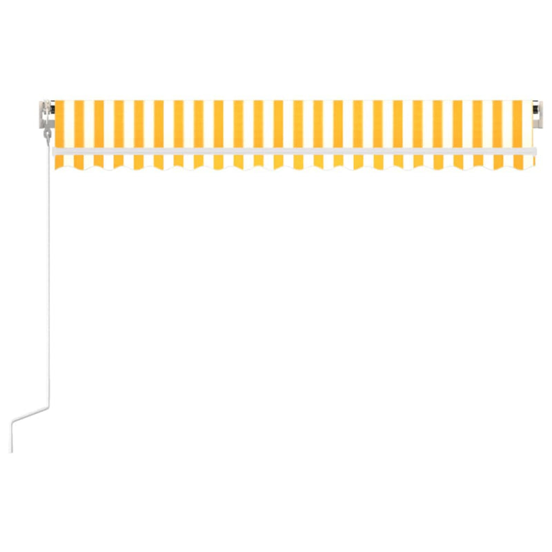 vidaXL sárga és fehér automata napellenző 400 x 350 cm