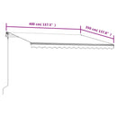 vidaXL sárga és fehér automata napellenző 400 x 350 cm