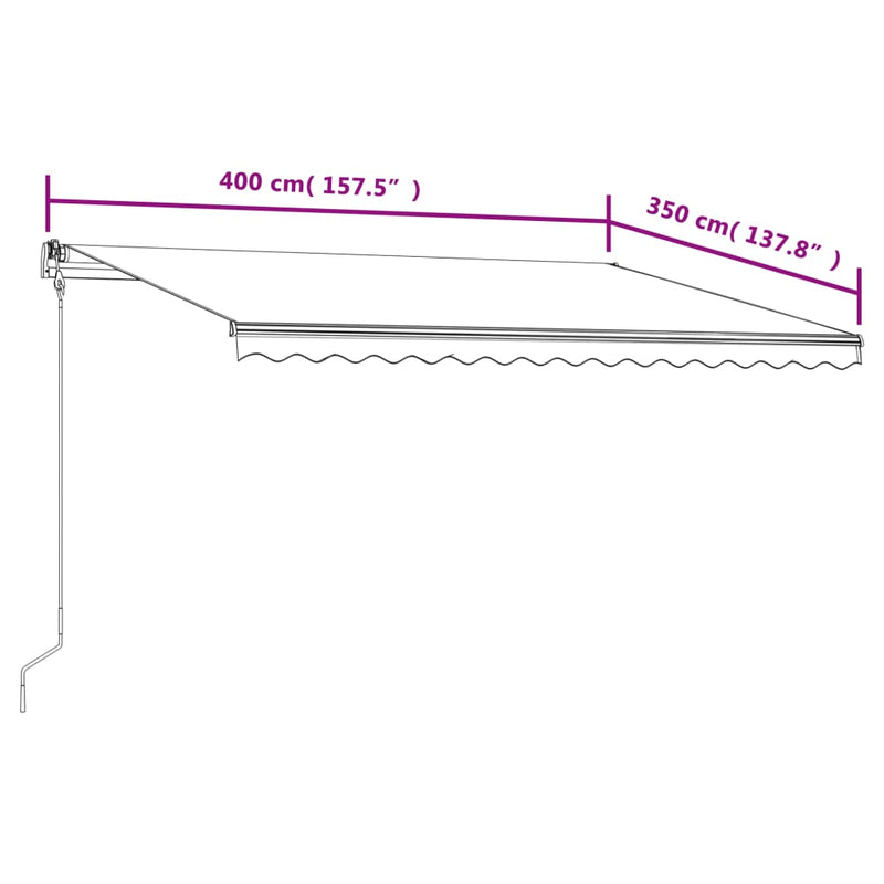 vidaXL antracitszürke automata napellenző 400 x 350 cm