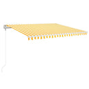 vidaXL sárga-fehér szélérzékelős és LED-es napellenző 400x350 cm