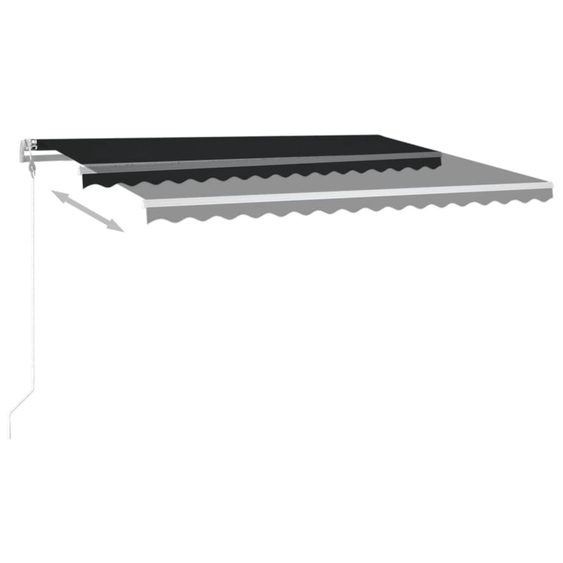 vidaXL antracitszürke szélérzékelős és LED-es napellenző 400x350 cm